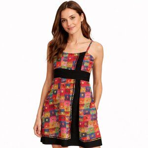 Anthropologie Plenty Frock By Tracy Reese Sz 4 Silk Linen Spaghetti Strap Dress